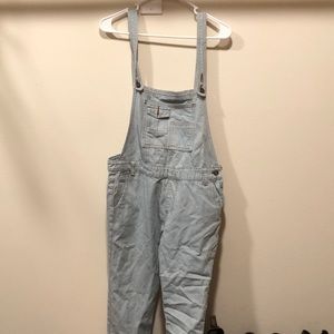 Full length pin stripe overalls